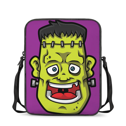 Cartoon Frankenstein Print Rectangular Crossbody Bag
