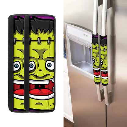 Cartoon Frankenstein Print Refrigerator Handle Covers