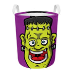 Cartoon Frankenstein Print Round Laundry Basket