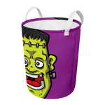Cartoon Frankenstein Print Round Laundry Basket