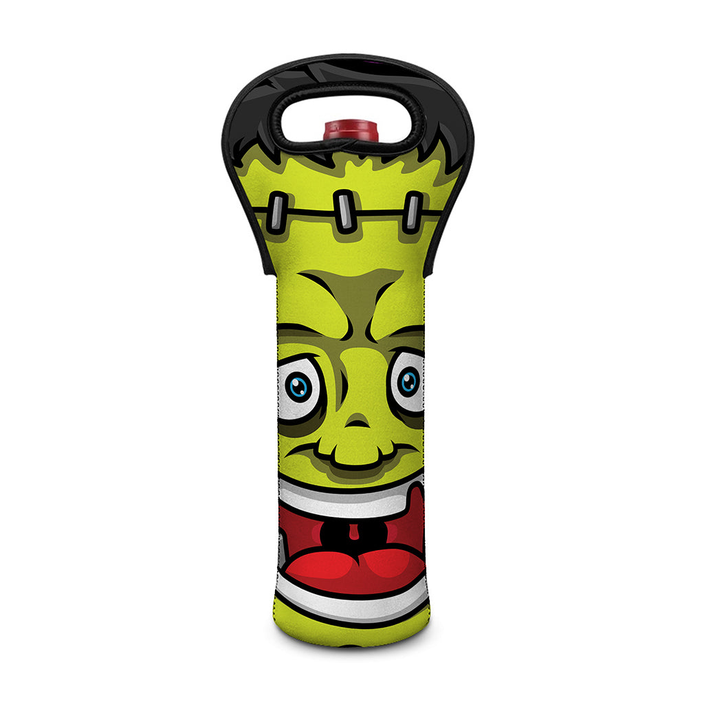 Cartoon Frankenstein Print Single Neoprene Wine Tote
