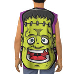 Cartoon Frankenstein Print Sleeveless Baseball Jersey