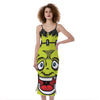 Cartoon Frankenstein Print Slim Fit Midi Cami Dress