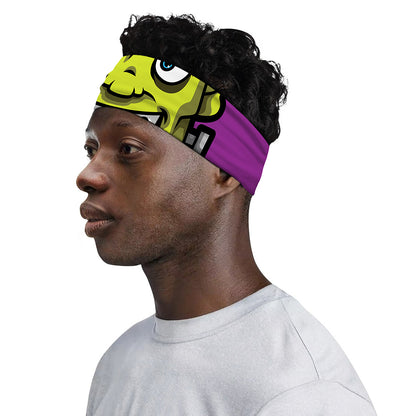 Cartoon Frankenstein Print Sports Headband