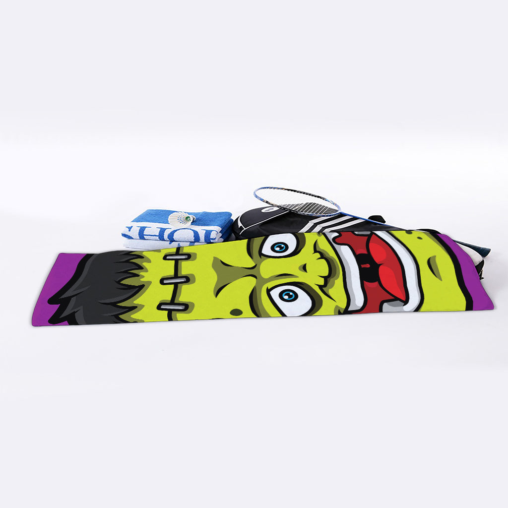 Cartoon Frankenstein Print Sports Towel