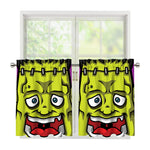 Cartoon Frankenstein Print Tier Curtains