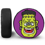 Cartoon Frankenstein Print Tire Cover With Camera Hole