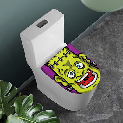 Cartoon Frankenstein Print Toilet Lid Cover