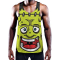 Cartoon Frankenstein Print Men's Workout Tank Top