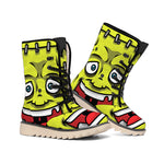 Cartoon Frankenstein Print Winter Boots