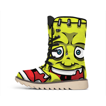 Cartoon Frankenstein Print Winter Boots
