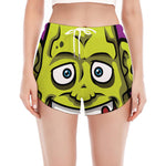 Cartoon Frankenstein Print Women's Split Running Shorts