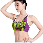 Cartoon Frankenstein Print Women's Sports Bra
