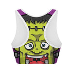 Cartoon Frankenstein Print Women's Sports Bra