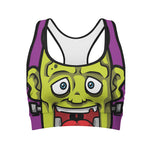 Cartoon Frankenstein Print Women's Sports Bra