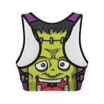 Cartoon Frankenstein Print Women's Sports Bra