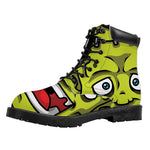 Cartoon Frankenstein Print Work Boots