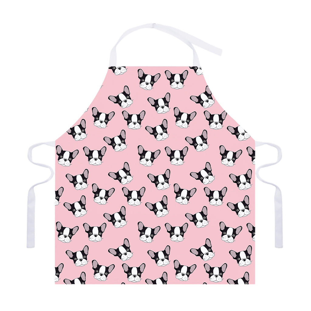 Cartoon French Bulldog Pattern Print Adjustable Apron