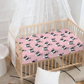 Cartoon French Bulldog Pattern Print Baby Crib Sheet