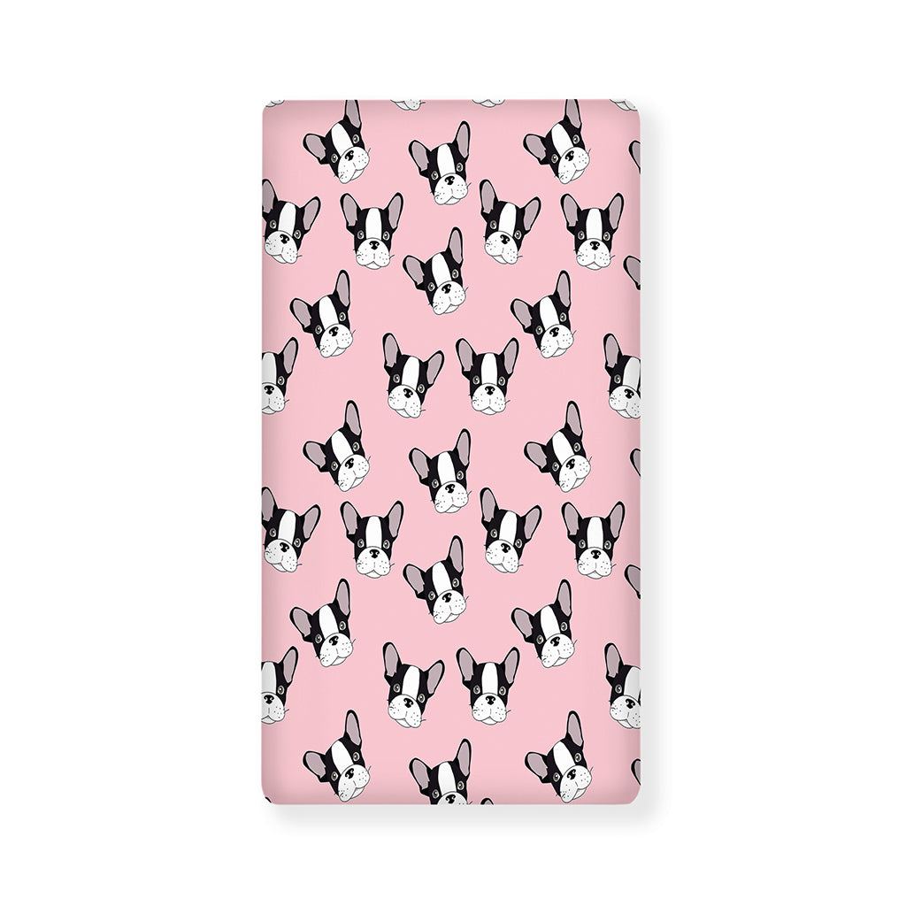 Cartoon French Bulldog Pattern Print Baby Crib Sheet
