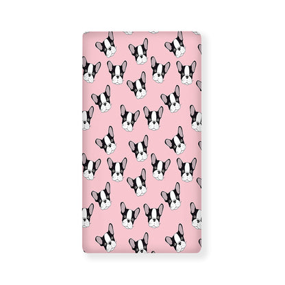 Cartoon French Bulldog Pattern Print Baby Crib Sheet