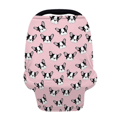 Cartoon French Bulldog Pattern Print Baby Seat Cover