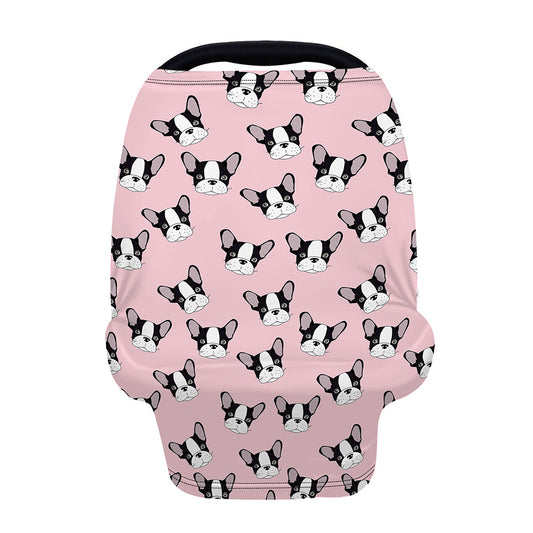 Cartoon French Bulldog Pattern Print Baby Seat Cover