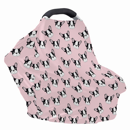 Cartoon French Bulldog Pattern Print Baby Seat Cover