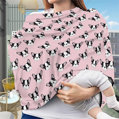 Cartoon French Bulldog Pattern Print Baby Seat Cover