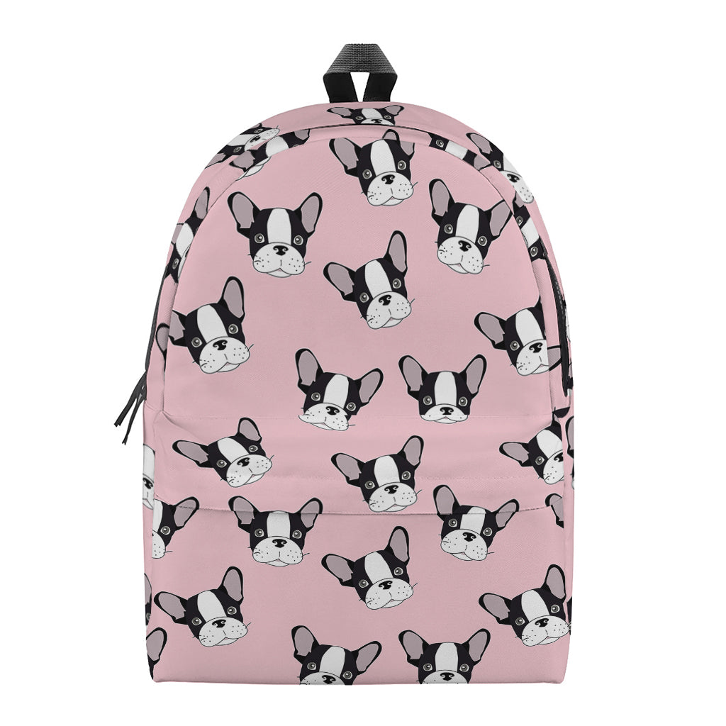 Cartoon French Bulldog Pattern Print Backpack