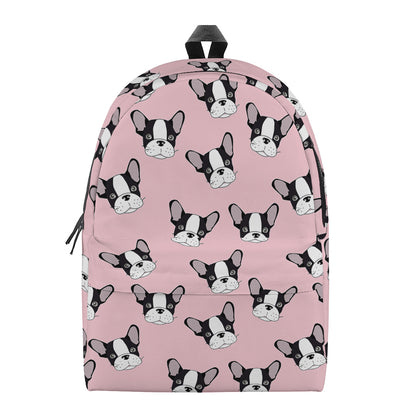 Cartoon French Bulldog Pattern Print Backpack