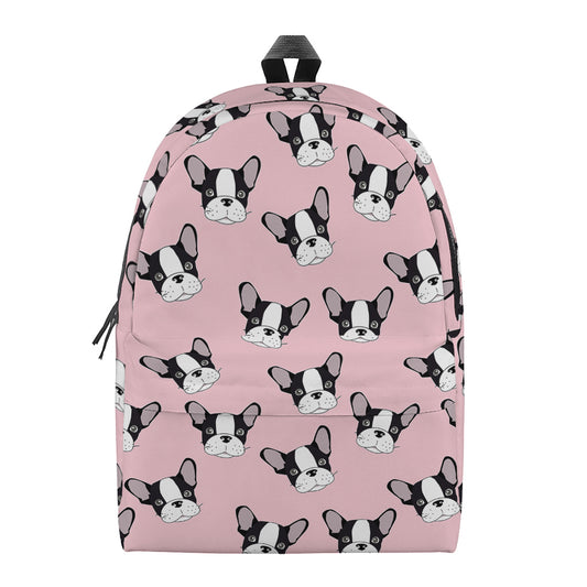 Cartoon French Bulldog Pattern Print Backpack
