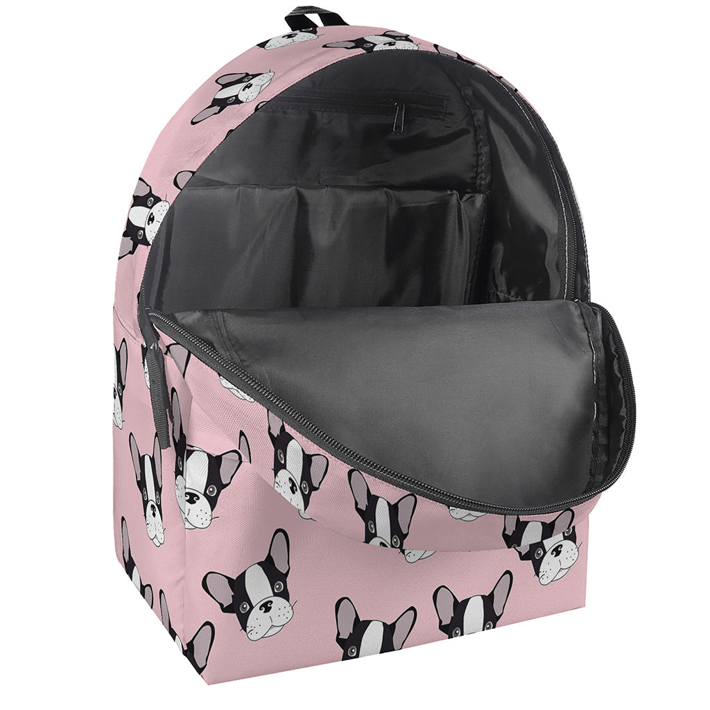 Cartoon French Bulldog Pattern Print Backpack