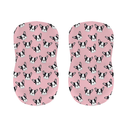 Cartoon French Bulldog Pattern Print Bar Stool Covers