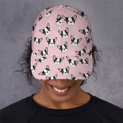 Cartoon French Bulldog Pattern Print Baseball Cap