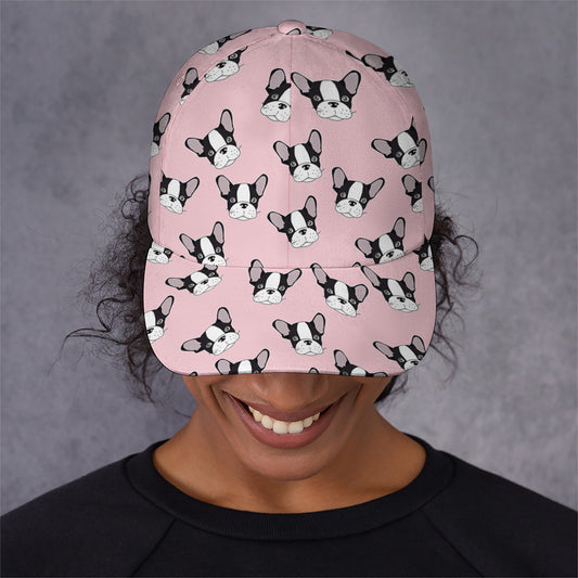 Cartoon French Bulldog Pattern Print Baseball Cap