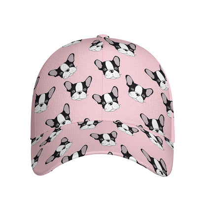 Cartoon French Bulldog Pattern Print Baseball Cap