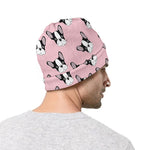 Cartoon French Bulldog Pattern Print Beanie