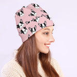 Cartoon French Bulldog Pattern Print Beanie