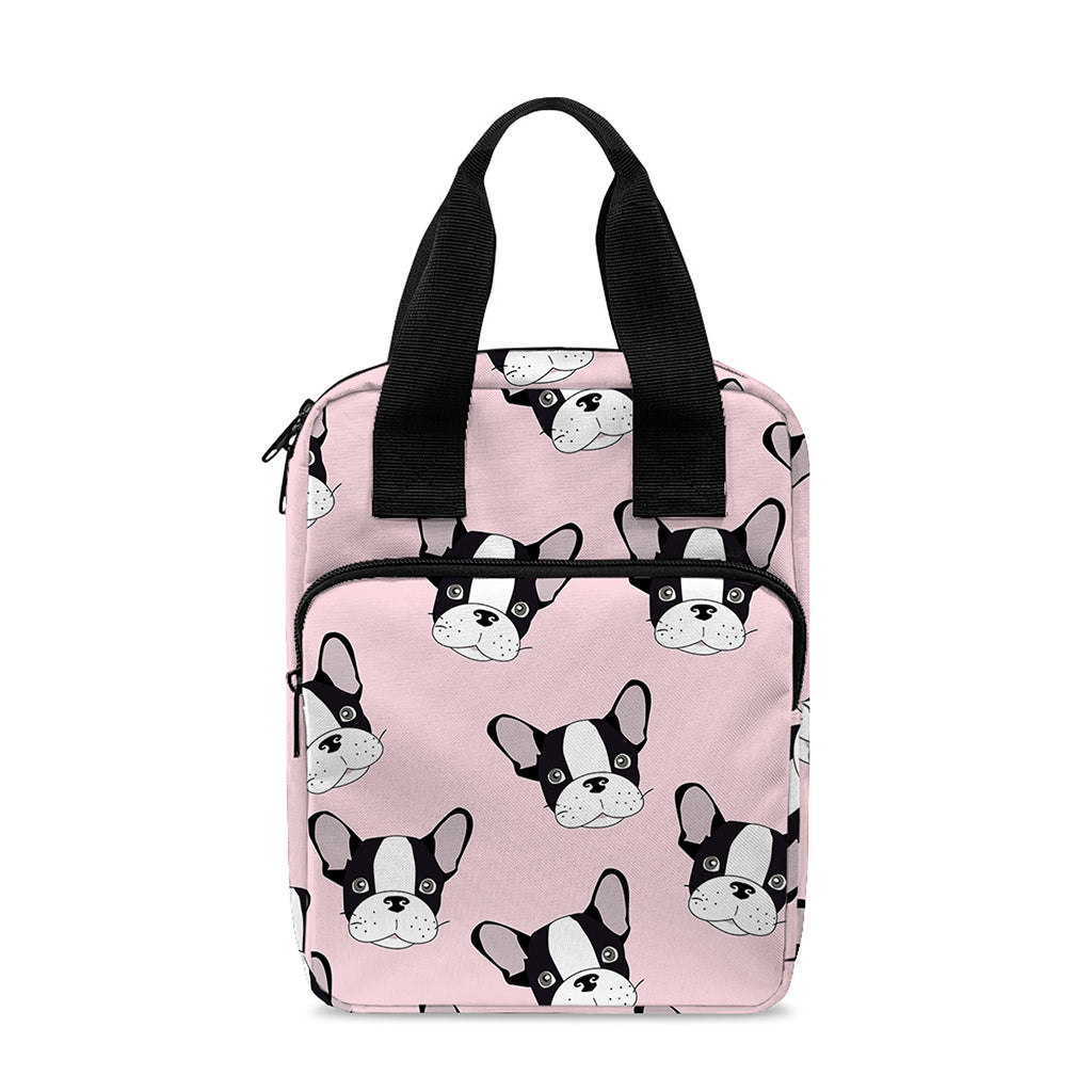 Cartoon French Bulldog Pattern Print Bible Tote Bag
