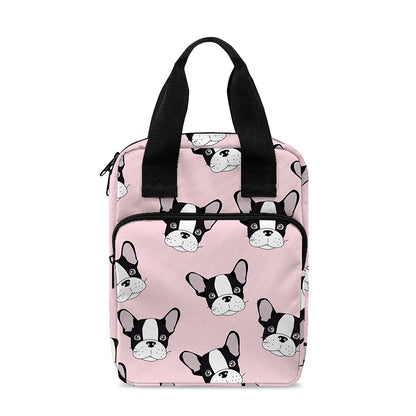 Cartoon French Bulldog Pattern Print Bible Tote Bag