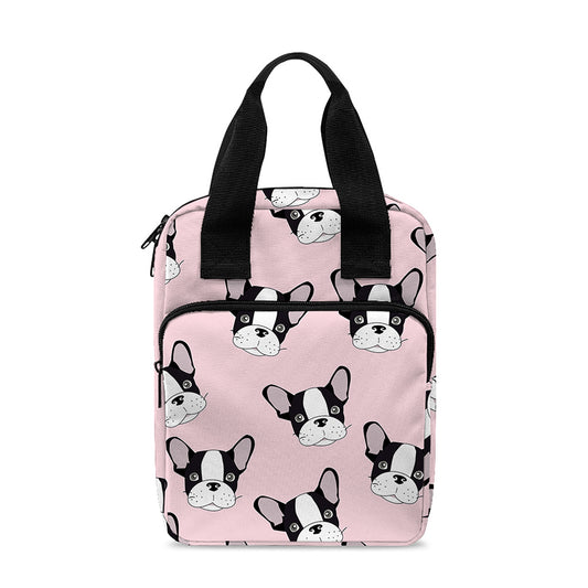 Cartoon French Bulldog Pattern Print Bible Tote Bag