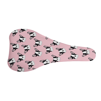 Cartoon French Bulldog Pattern Print Bicycle Seat Cover