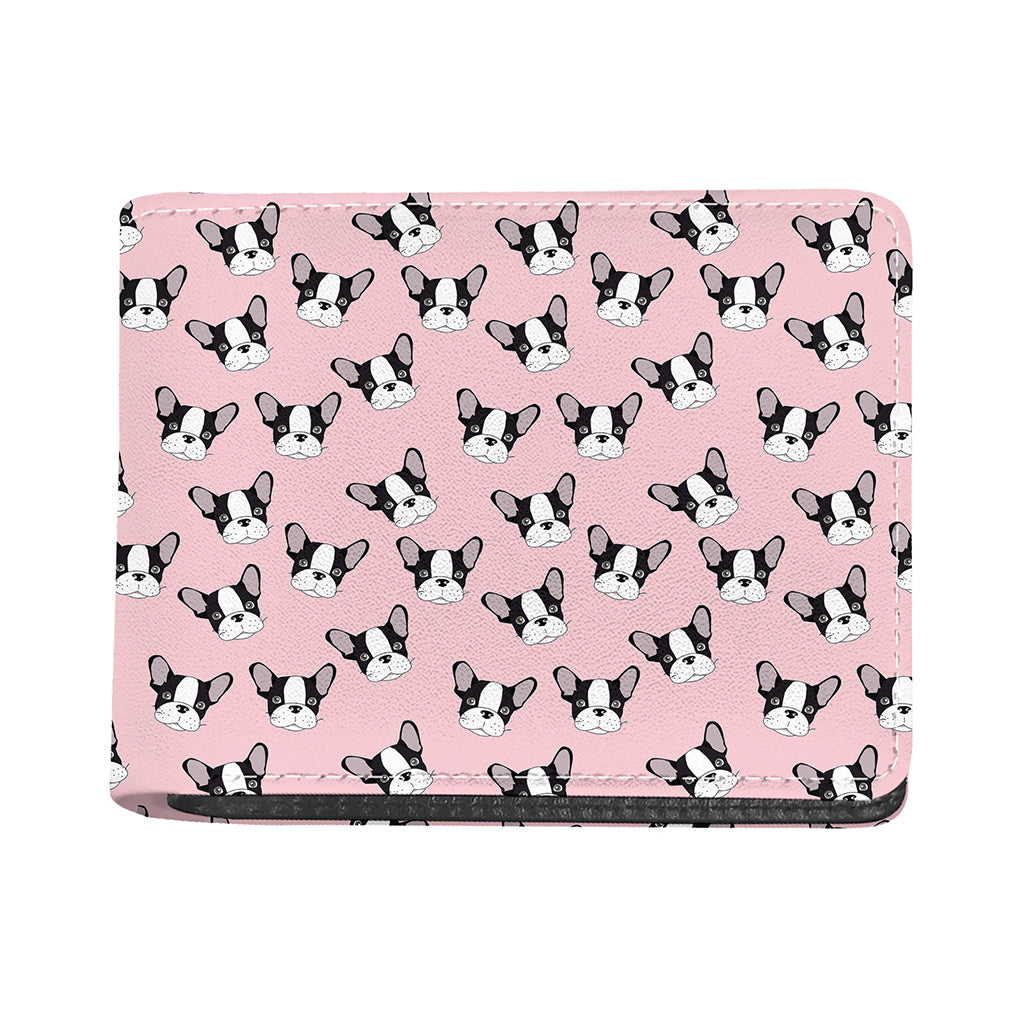 Cartoon French Bulldog Pattern Print Bifold Wallet