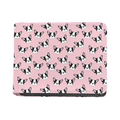 Cartoon French Bulldog Pattern Print Bifold Wallet