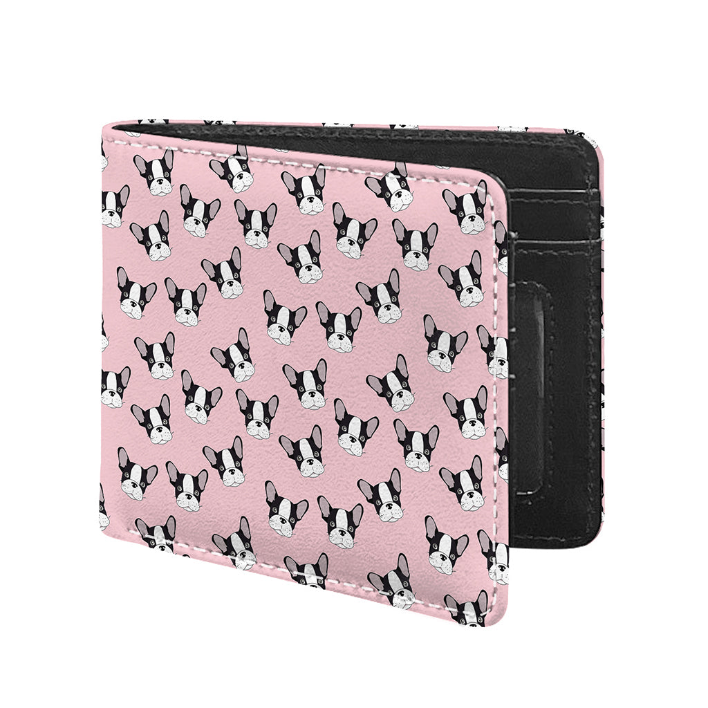 Cartoon French Bulldog Pattern Print Bifold Wallet