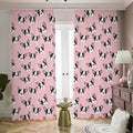 Cartoon French Bulldog Pattern Print Dimout Pencil Pleat Curtains