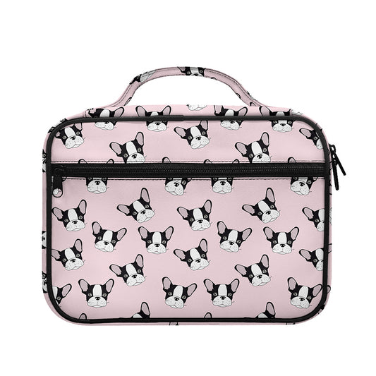 Cartoon French Bulldog Pattern Print Briefcase Bible Bag