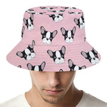 Cartoon French Bulldog Pattern Print Bucket Hat