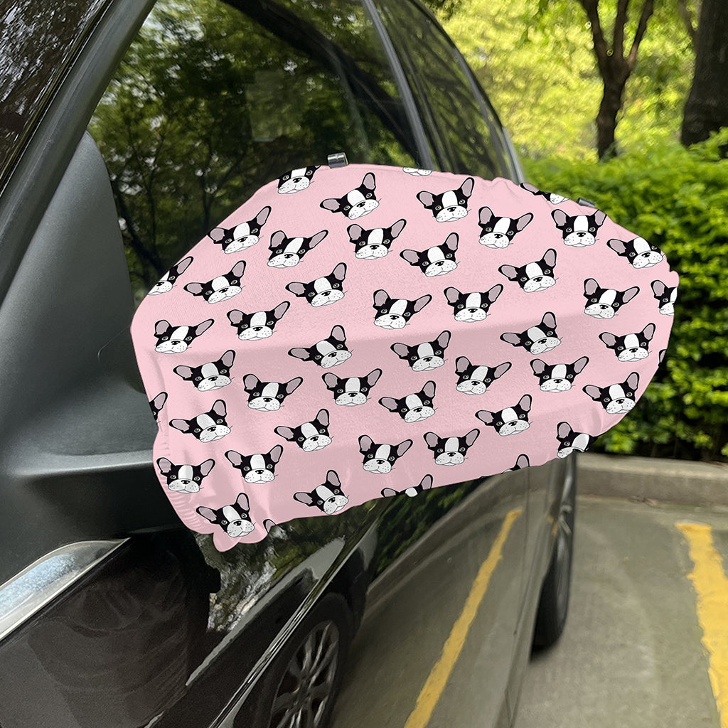 Cartoon French Bulldog Pattern Print Car Side Mirror Covers